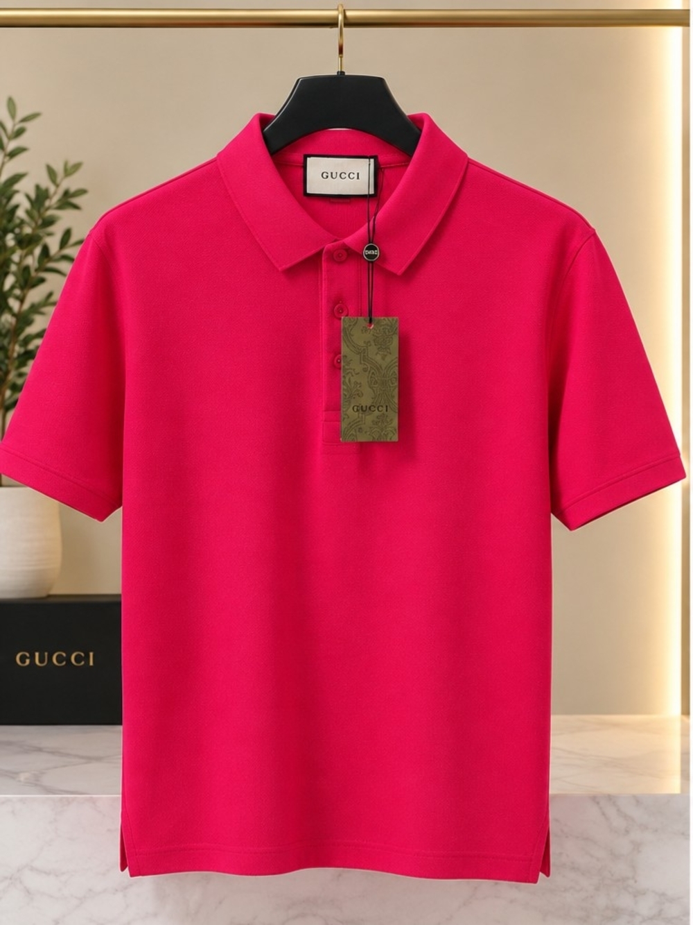 Gucci Men’s Red Short-Sleeve Polo